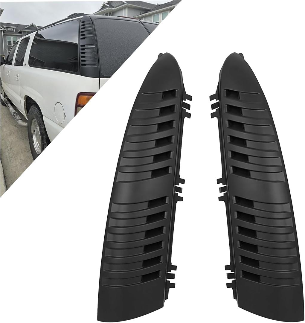 KUAFU Rear D-Pillar Molding Trim Compatible with 2000-2006 Chevy Chevrolet Tahoe Suburban Yukon Applique Pair Quarter Panel Replacement for 15764012 15765114