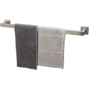 TocTen Bath Towel Rack - Square Base Thicken SUS304 Stainless Steel Towel Bar for Bathroom, Bathroom Accessories Towel Rod Heavy Duty Wall Mounted Towel Holder. (Brushed Nickel, 24)