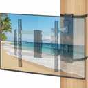 ZeboZap SPTVA2164 Full Motion No Drill Indoor Outdoor TV Mount | Dual Arm | 37"-70" TVs | Up to 77 lbs | Aluminum & Steel | Weatherproof | Swivel Tilt Extend | VESA 600x400 | Matte Black & Silver
