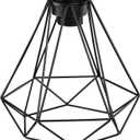 Metal Pendant Lamp Shade Cover, 8 Inch Black Hanging Light Bulb Cage Covers Guard, Industrial Iron Replacement Light Shade, Vintage Light Fixture Covers Decorative Shade Only,1 Pack,E26