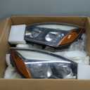 Headlights Compatible with 2018-2023 Cascadia Headlight LED, Reflector Cascadia Headlamps, Pair Set, Black Housing