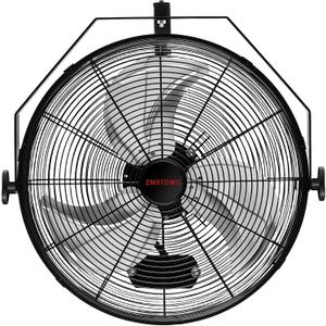 18 Inch Wall Mount Fan, 360 Manual Adjustable Tilt, 3 Speed High Velocity Airflow, IP44 Waterproof Heavy-Duty Metal Wall Fan for Patios, Garages, Workshops, Outdoor, Indoor, Non-Oscillating