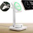 ESR 3 in 1 Wireless Charging Station, [Certified] Apple Watch Charger & 15W MagSafe Charger Stand for iPhone, Wireless Charger for Multiple Devices iPhone 17-12&Watch&AirPods,White