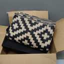 SAND MINE Waterproof Outdoor Rug 5x8 ft, Plastic Reversible Rug, Modern Area Rug, Large Floor Mat for Outdoors, RV, Patio, Backyard, Deck, Picnic, Beach, Camping, Black & Beige