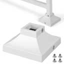 2pcs Post 1" Aluminum Deck Post Base Cover, Post Skirt, Handrail, Stair, Porch, Deck Railing Base Brackets Covers (White) (Post 1"x 1" Base 3.5"x3.5")