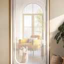 BFNN Cat Screen Door, Extra Tall Cat-Proof Mesh Gate, Fit Door Size 34'' x 82.5'', Anti Scratch Mesh with Zipper Closure, for Living Room, Kitchen, Bedroom (White, U-Shaped)