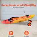 VEVOR Kayak Cart, 280lbs Load Capacity with 10 Inch Solid Tires, Heavy Duty Detachable Canoe Trolley Cart with Adjustable Width & Top Foam Protection, for Kayaks with Drain Holes of 2.54cm and Above