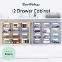 Blue Ginkgo Large 12-Drawer Cabinet Stackable Clear Organizer for Hardware, Beads, Plastic Bricks, Office, and Craft Storage (Made in Korea, Gray)