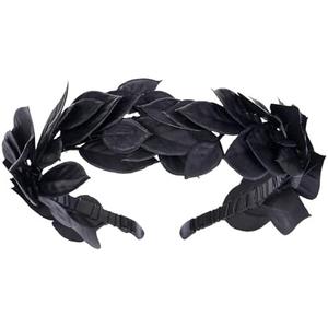 KorViSHOW Black Greek Laurel Crown - Handmade Dark Leaf Headband Renaissance Hair Accessories for King Men Women Medieval Renfaire Halloween Cosplay Toga Costume Photo Prop