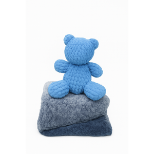 Handmade Fluffy Bear Toy And Blanket 34x34