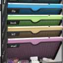 Hanging Wall File Organizer 6-Tier Wall Mount Mail Organizer & Desk Paper Organizer, Sleek Black Metal File Folder Holder for Office, Cubicle, Bedroom | All-in-One Document Storage Shelf