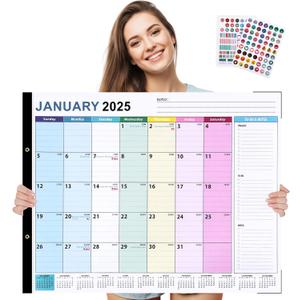 Large Desk Calendar 2025-2026 - 18-Month Jumbo 22"x17" (56x43cm) Wall & Desktop Planning Pad with Holiday Markers, Grid Blocks & Tear-Resistant Paper for Home Office School Organization