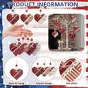 Leinuosen 12 Pcs Independence Day Tree Decorations Patriotic Vintage Red Heart Ornaments Retro Love Music Score Striped Star Design with Lace and Beads Romantic Hanging Decor for Home Wedding Party