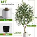Large Faux Olive Tree Tall Artificial Trees with Pot Indoor Outdoor Realistic Floor Fake plantas for Home Living Room Bedroom Office Porch Outside Patio arboles para decoracion Housewarming Gift