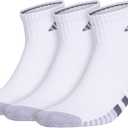 adidas Men's Socks, Athletic Cushioned Quarter 3-Pack, Compression, Moisture-Wicking, Comfortable, Durable (Large, White/Grey/Onix Grey)