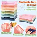 Aneco 12 Pack Turn in Trays Classroom Boho Color Stackable Paper Tray Teachers Desk Organizer Bin for Classroom Teachers Organization Office Home Paper Storage,13.4 x 10.2 x 9 Inch