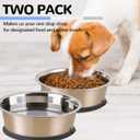 Nicelock Stainless Steel Dog Bowl | Set of 2, Metal Dog Bowls with Suction Base, Rubber Bottom & Premium Material & Easy Clean (Gray-2 Pack)