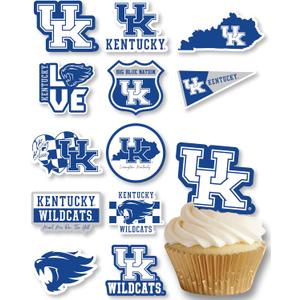 University of Kentucky Cupcake Topper Party Supplies for UK Football, Birthday, Graduation Party Decorations (24 Pieces) (Kentucky Wildcats)
