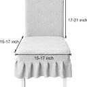 AOSCTELF Dining Chair Coves Set of 6, Stretch Seat Covers with Skirt Hem, Washable Elastic Chair Slipcovers for Dinning Room,Restaurant,Banquet- Light Grey