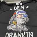 Ben Drankin 4th of July Franklin Benjamin USA Flag Themed Women Men T-Shirt, Size S