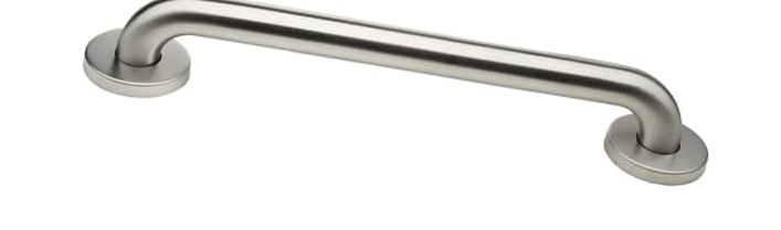ADA compliant 12” Brushed Nickel Wall Mount Grab Bar 500-lb