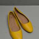 Hash Bubbie Women's Flats Shoes Ballet Flats Dress Shoes Comfortable PU Leather Slip on Shoes for Women, Yellow, 9.5/40.5