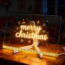 LED Glass Drawing Board for Kids, 11.8"x7.9" Glowing Glass Message Board, Includes Led Note Board, Stand, Spray Bottle, Perfect for Art & Notes, Great Gift for Kids