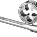 Burkit M6 X 0.75 Tap and Die Set, M6 x 0.75 Machine Thread Tap and Round Die Right Hand