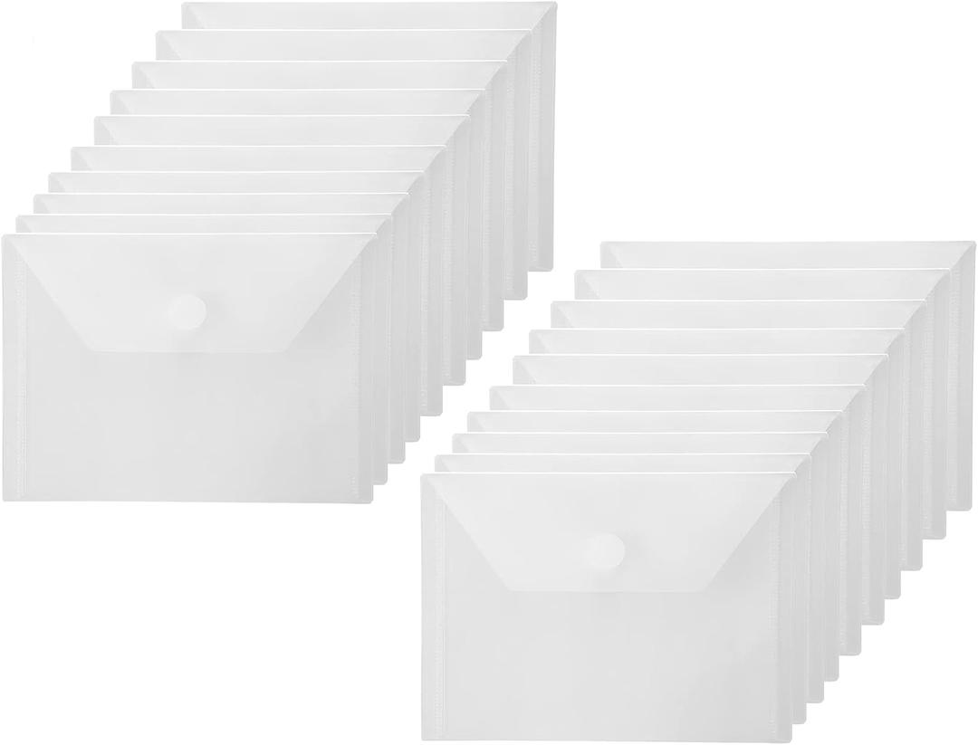 4x6 Plastic Envelopes Hook Loop Closure Coupon Receipt Storage Holder 20 Pack