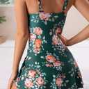 Eomenie One Piece Swimdress Swimsuits for Women Tummy Control Swim Dresses Skirt Bathing Suit (Green, M)