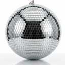 12 Inch Large Disco Ball, Rotating Mirror Ball with Real Glass Tiles, Sturdy Hanging Ring for Party Decorations, Weddings, Nightclub, Birthday, Home Ceiling Dcor, Silver Disco Ball for Events