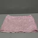 MakeMeChic Women's Sparkly Sequin Mini Skirt Y2k Low Rise Glitter Rave Micro Skirt with Shorts Underneath (Medium, Pink)