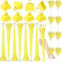 Jenaai 24 Pcs Cheer Team Gifts Bulk Collapsible Stadium Horn Hand Clappers Metal Cowbells Team Cheering Spirit Accessories Noisemakers 24" Vuvuzela Blow Horn for Sporting Events Football Party(Yellow)