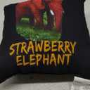 Strawberry Elephant Throw Pillow (16x16)