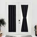 NICETOWN Narrow Door Window Curtain for Kitchen Window,80 Inch Long Blackout French Door Shade for Front Patio, Thermal Insulated Thick Curtains for Home Decor, 1 PC, 25" Wide, Black