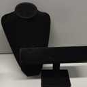 Juvale 2-Piece Black Velvet Necklace Display Stand & Bust Set - Black Modern Freestanding - Bracelet Holder Display & Protective Velvet Finish