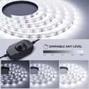 Lepro LED Strip Light White, 16.4ft Dimmable Vanity Lights, 6000K Super Bright LED Tape Lights, 300 LEDs 2835, Strong 3M Adhesive, Suitable for Home, Kitchen, Under Cabinet, Bedroom, Daylight White