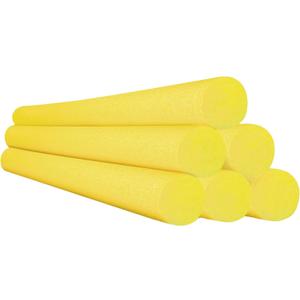 Chochkees Yellow Pool Noodles Swimming Solid Core Foam Tube, Floating Thick Noodles for Floating, Pool Accessories, 52" (6-Pack)