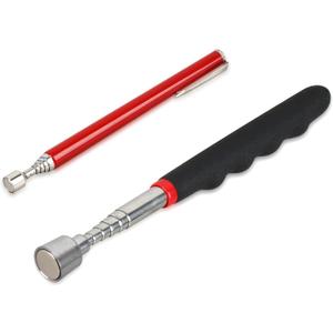2-Piece Set Magnetic Pick Up Tool, 15LB Pull Force And 2LB Pull Force Telescopic Magnet Stick