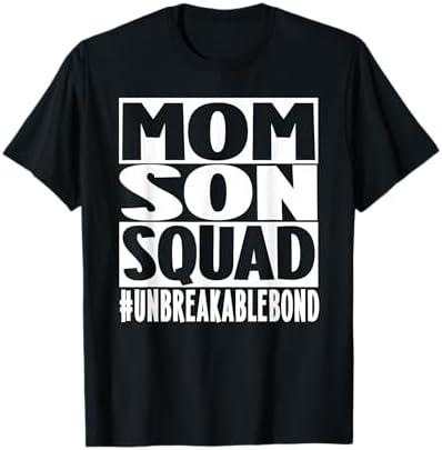 Mom Son Squad Mother's Day Matching Sons Mother Son Mommy T-Shirt (Black, M)