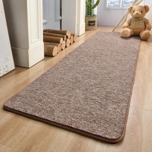 Keeko Soft 2x6 Runner Rug Brown, Bedside Rugs for Bedroom Living Room Small Area Throw Rugs Indoor Runner Carpets for Hallway Memory Foam Laundry Room Rug for Teen Kids Nursery Dorm Classroom Decor