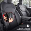Front Seat Covers for 20252026 Tesla Model Y Juniper, Nappa Leather Custom Fit Front Row 2-Piece Set, Airbag Compatible Car Interior Seat Cushion Covers, Black, 2-Pack