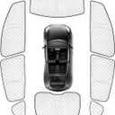 KMF 8pcs Thicken Full Window Sun Shades for Tesla Model Y Accessories 2020-2024, Tesla Y Car Window Covers Sunshade for Windshield Side Rear, UV Block and Blackout Privacy for Camping Outdoor