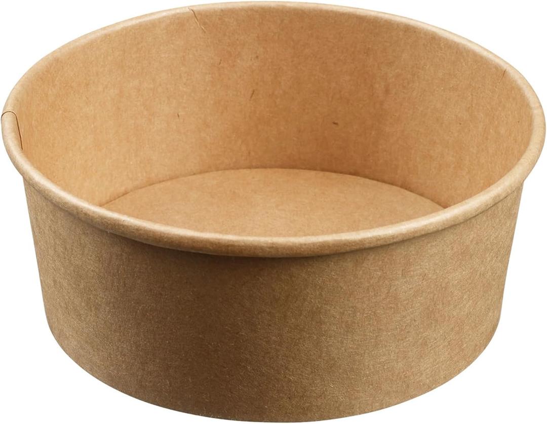 50 Pack - 24oz Heavy Duty Paper Bowls With Lids, Disposable Soup and Salad Bowls for Hot or Cold Food
