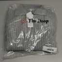 The Drop Women's Marcy Ribbed Polo Top (Medium, Light Heather Grey)