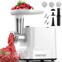 CHEFFANO Meat Grinder, [2500W Max] Electric Meat Grinders with, 2 Grinding Blades, 3 Plates, Sausage Stuffer, Kubbe Kit, for Home Kitchen Use, 3-In-1 Heavy Duty Mincer