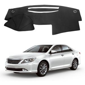 Leather Dashboard Cover Compatible with Toyota Camry XV40 2007-2011 PU Leather Dash Mat, Easy Clean UV Protection, No Glare Interior Accessory
