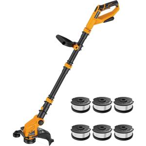 Houselife 12" Cordless Weed Eater Compatible with Dewalt 20V Max Battery (No Battery), Auto Feed Cordless String Trimmer&Weed Wacker, Lightweight Electric 20V Weed Trimmer&Edger for Lawn, Garden, Yard (Orange)