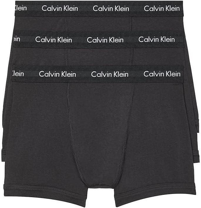 Calvin Klein Men's Cotton Stretch 3-Pack Boxer Brief (Black, L)