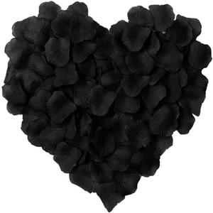 LZXD 1000 Pieces Black Artificial Silk Rose Petals Flower Decoration Wedding Party Color Black